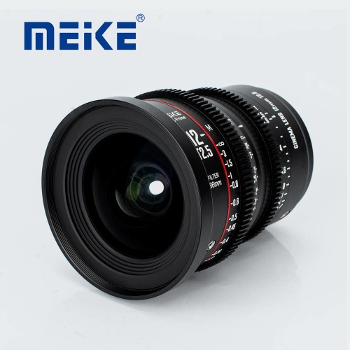 Meike 메이케 Prime 12mm T2.5 시네 렌즈 RED Komodo, BMPCC 6K, BMPCC 6K Pro, Z CAM S6 및 Canon C70 등과 같은 슈퍼 35 프레임 시네마 카메라 시스템용