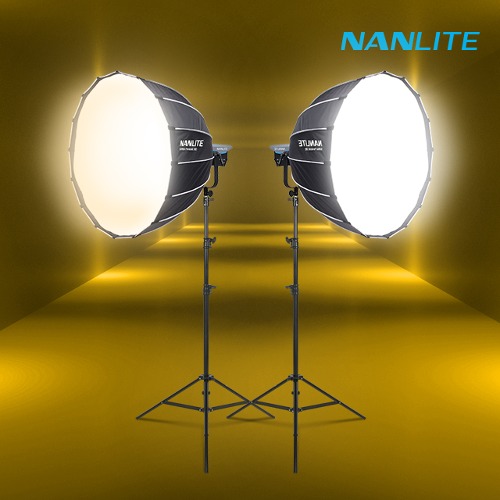 NANLITE 난라이트 스튜디오 LED 조명 FC-300B 파라볼릭90 소프트박스 투스탠드 세트