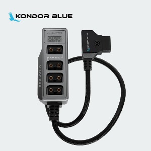KondorBlue 콘도르블루 12V 메탈 D-TAP 허브 전압계 4방향 포트 전원 탭 스플리터(1/4인치-20 스레드) KB_DTAP_HUB