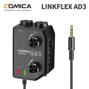 COMICA 코미카 LINKFLEXAD3 2채널 XLR 마이크 카메라 스마트폰 변환 오디오 프리 앰프 믹서