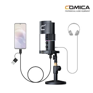 COMICA 코미카 STA-U2D 콘덴서 USB-C 방송용 PC 스마트폰 녹음 RGB LED 마이크