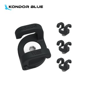 KondorBlue 콘도르블루 MONDO TIES XL 카메라용 케이블 관리 클립(3/8&quot;) 4 Pack KB_MTXL