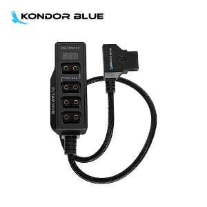 KondorBlue 콘도블루 12V 메탈 D-TAP 허브 전압계 4방향 포트 전원 탭 스플리터(1/4인치-20 스레드) KB_DTAP_HUB